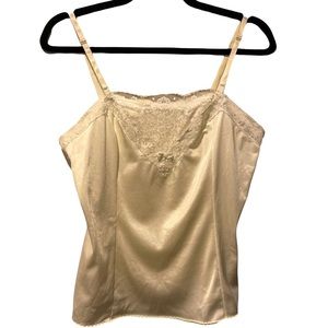 Vassarette Vintage Retro Sleeveless Camisole Lace Slip Tank Top